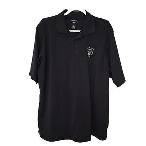 Las Vegas RAIDERS Antigua Large Golf Polo Shirt Mens Black